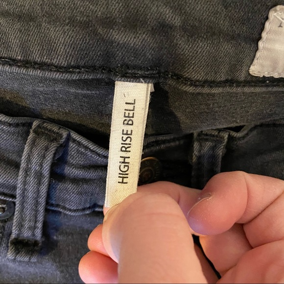 Rag & Bone High Rise Bell Flare Jeans in Grayish Black - Picture 3 of 11